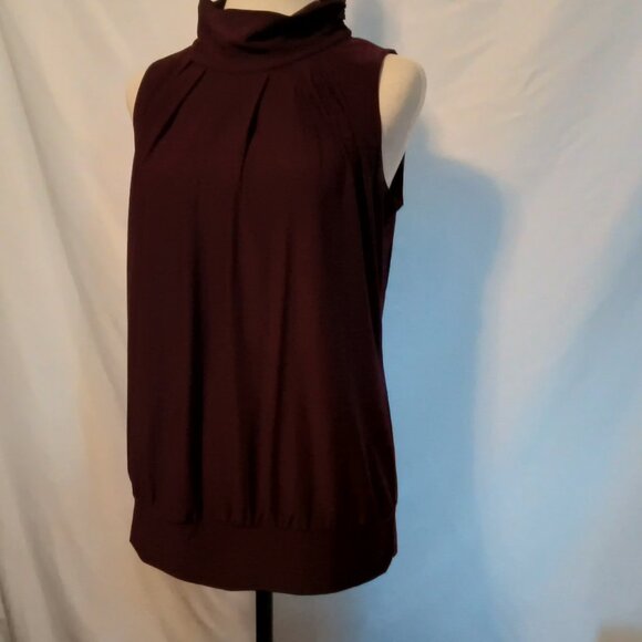 Perception Conception Womens Plum Blouse High Neck Tank Top - Picture 6 of 11